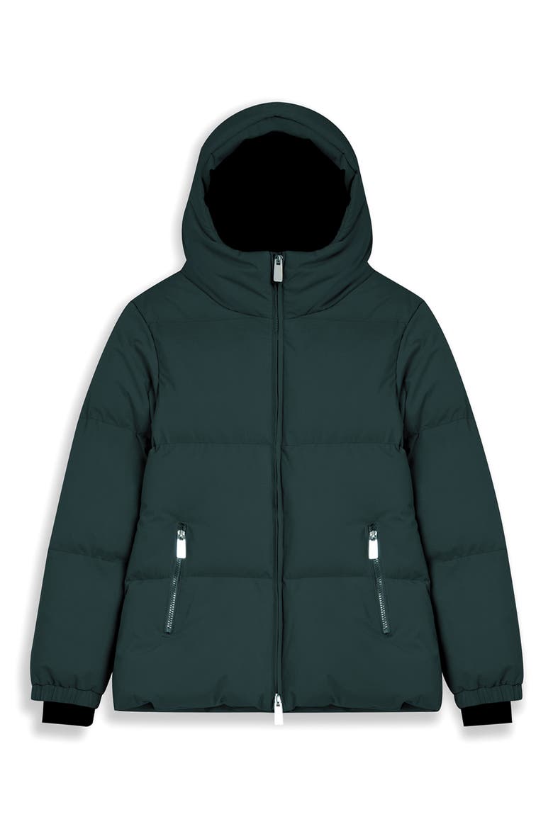 Stacy Water Resistant Hooded Puffer Jacket, Alternate, color, FOREST