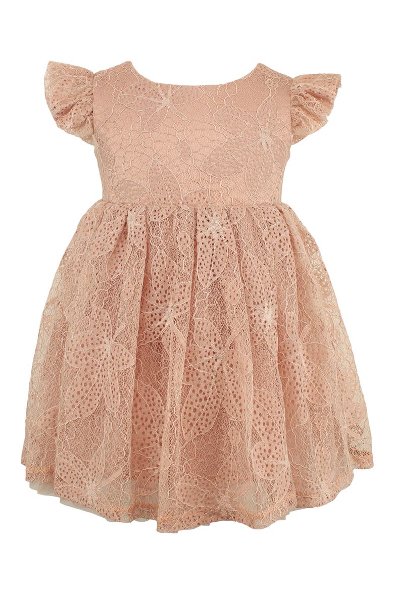 Kids' Lace Overlay Dress, Main, color, DUSTY PINK