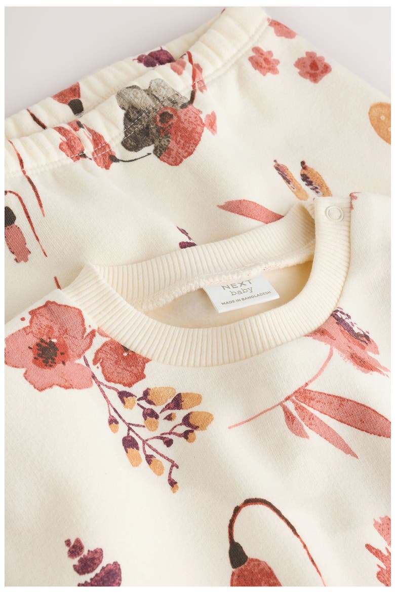 Kids' Watercolor Floral 2-Piece Sweat Set, Alternate, color, NEUTRAL