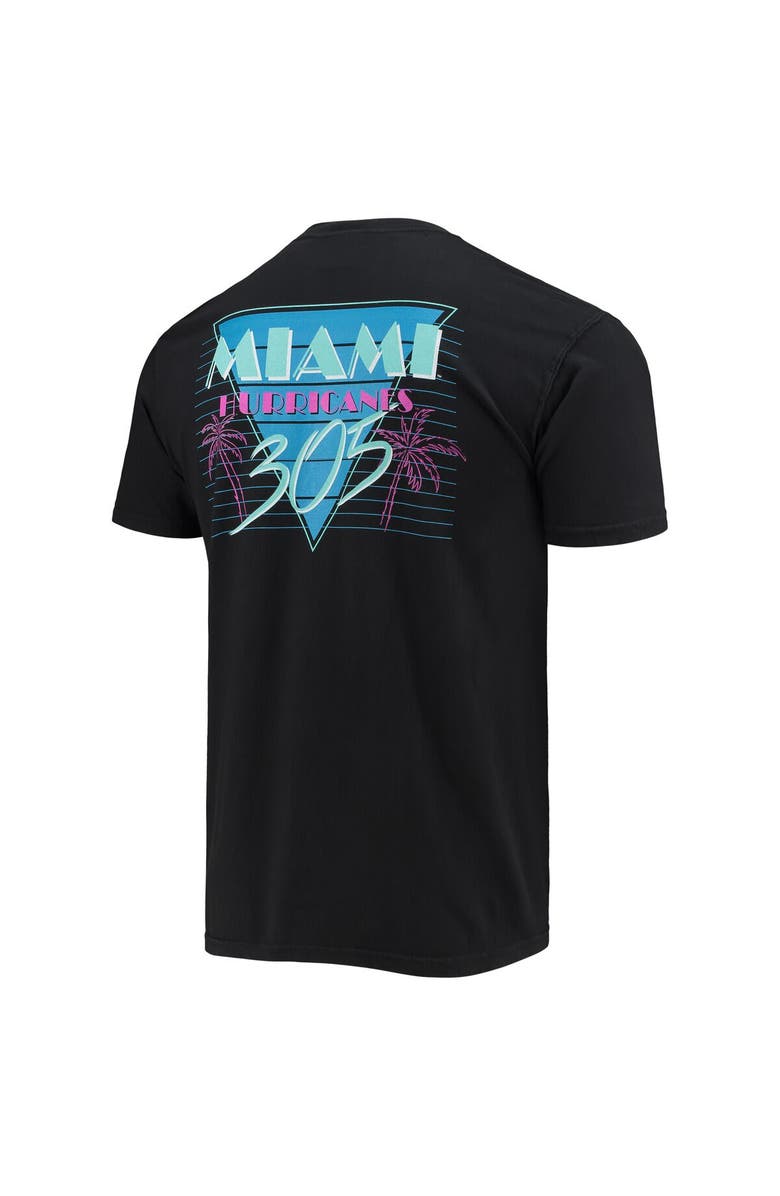 IMAGE ONE Men's Black Miami Hurricanes Miami Vice 305 Comfort Color T-Shirt, Alternate, color, 