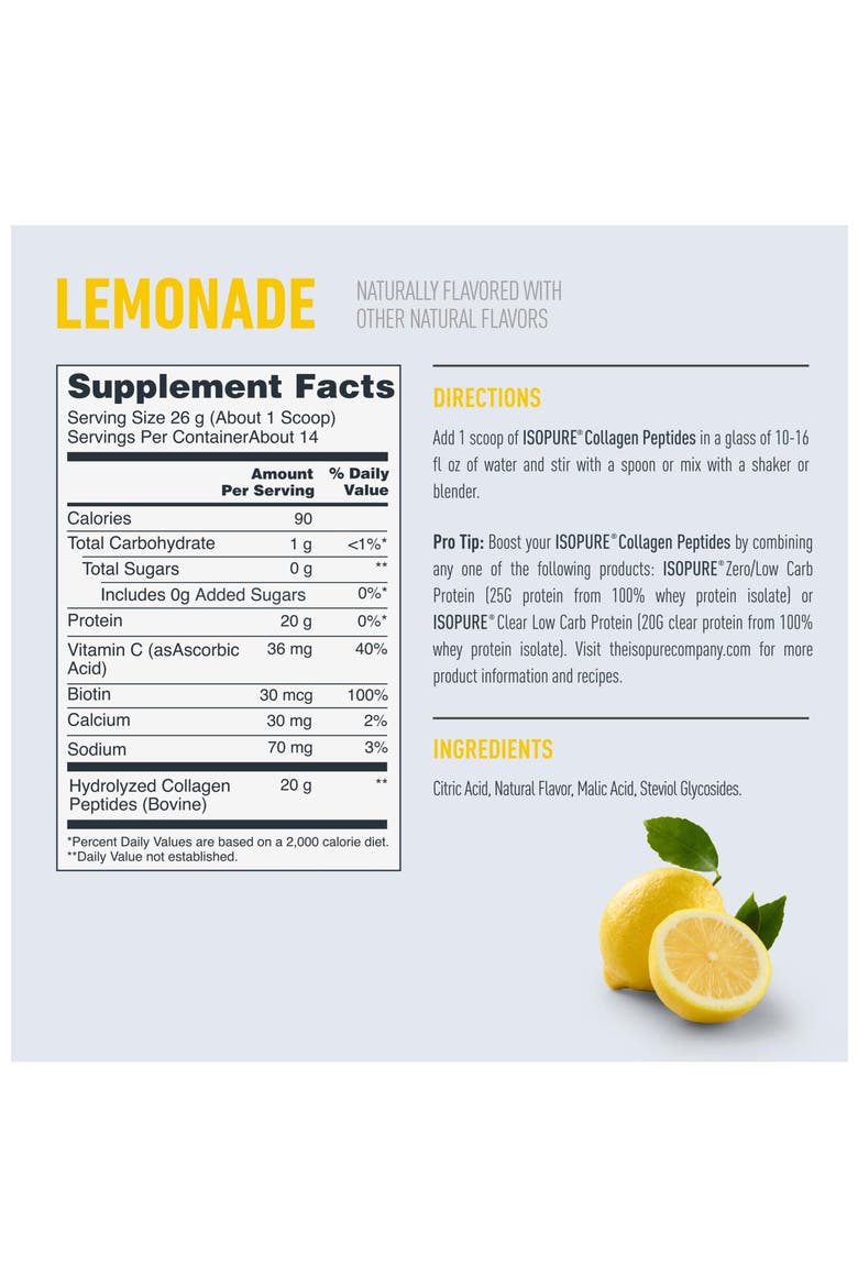 Collagen, Lemonade, 14 servings, Alternate, color, None