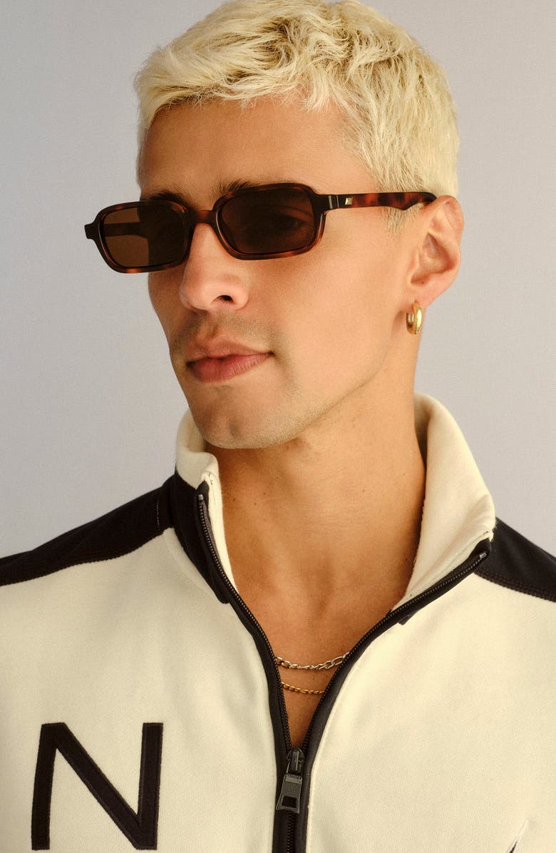 Le Specs Pilferer 53mm Rectangular Sunglasses, Alternate, color, Tort / Brown Mono