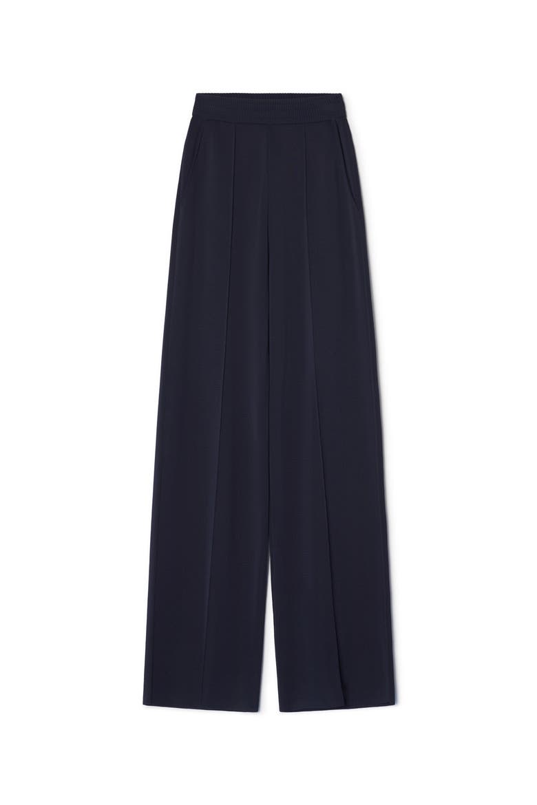 Viscose Wide-Leg Pants, Alternate, color, Navy Blue