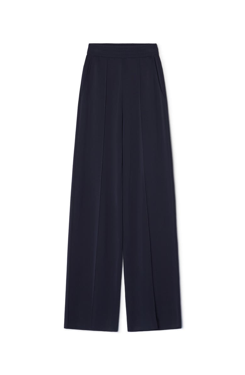 Lanvin Viscose Wide-Leg Pants, Alternate, color, Navy Blue