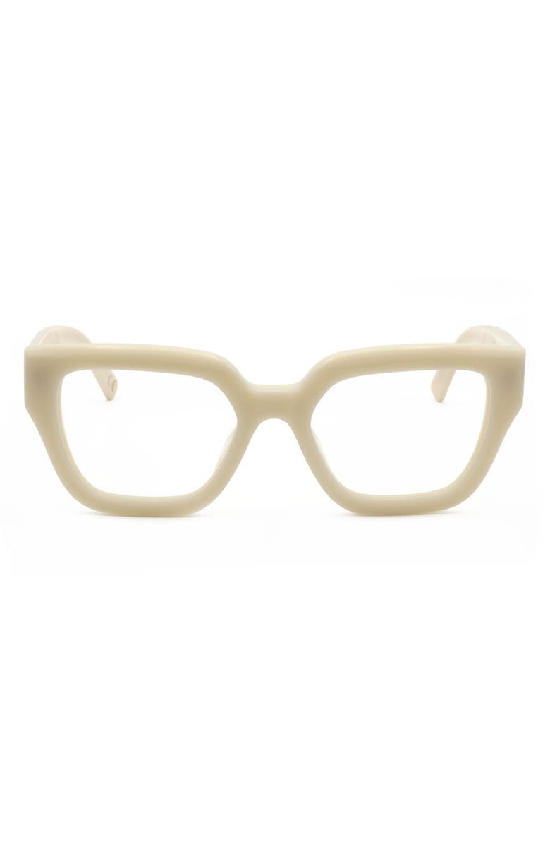 Marni 53mm Square Reading Glasses, Main, color, White