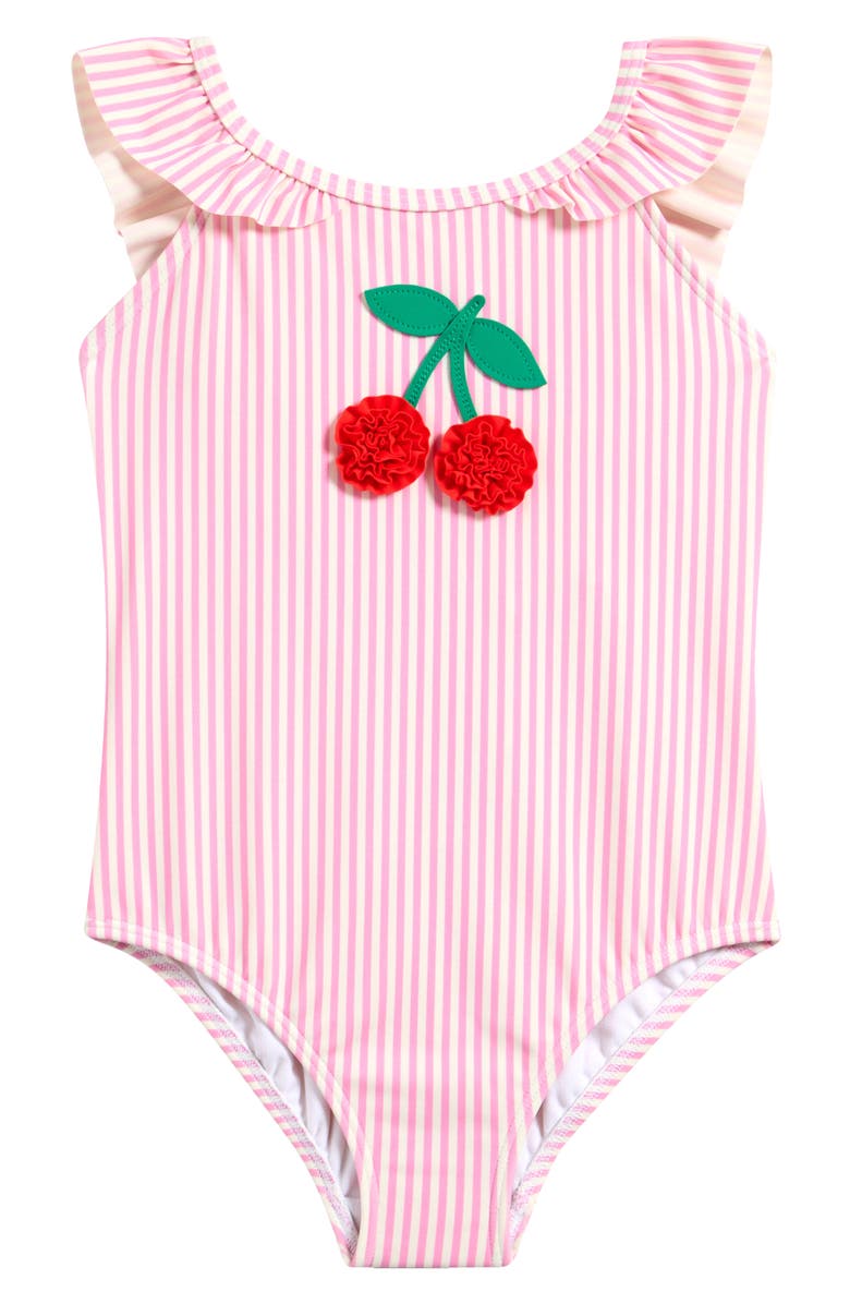 Mini Boden Kids' Frill Strap One-Piece Swimsuit, Main, color,
