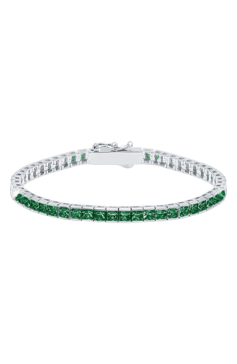 Crislu Tennis Bracelet, Main, color, Emerald