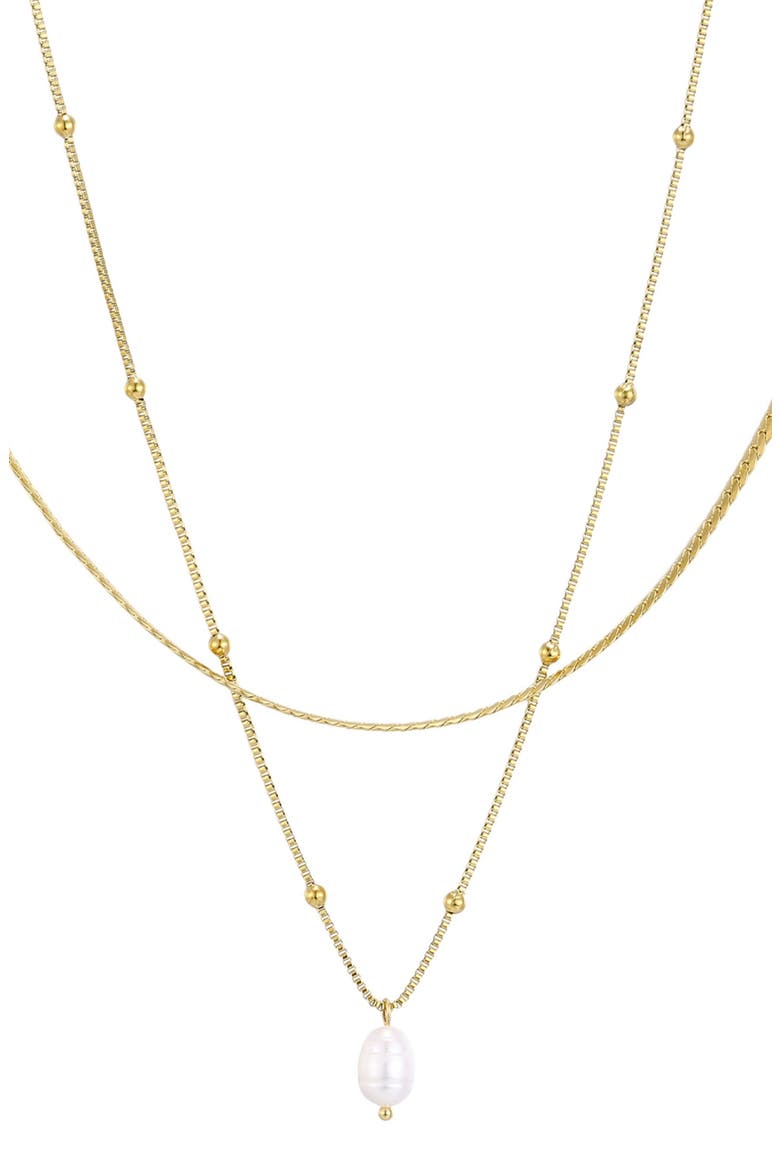 Set of 2 Assorted Chain Necklaces, Main, color, WHITE/ GOLD