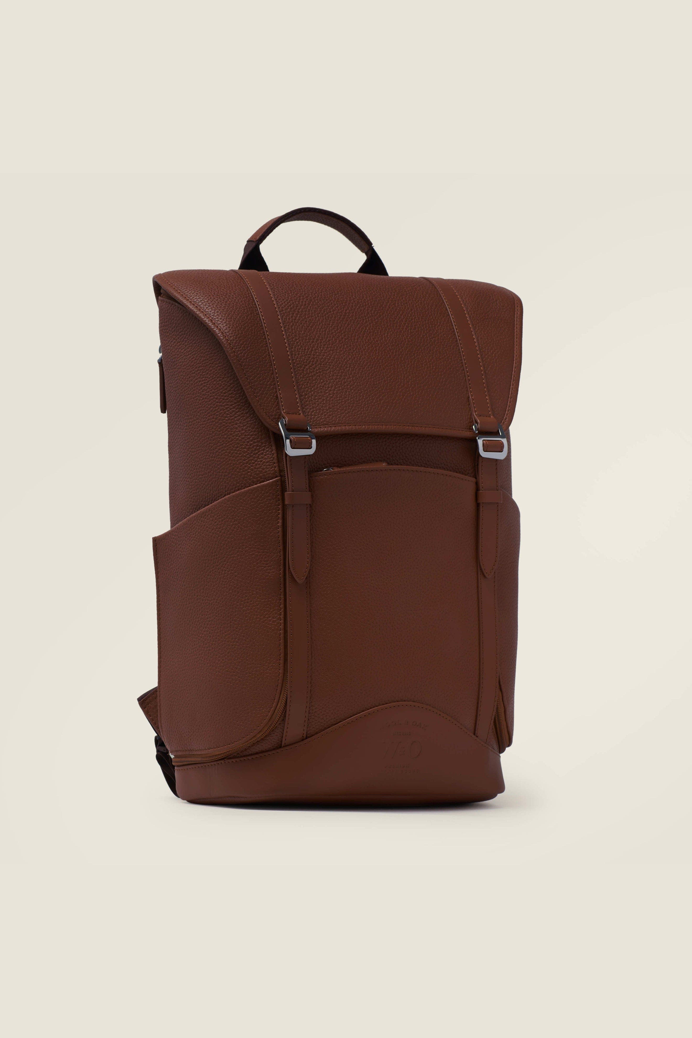 Wings Lightweight Minimalist Leather Travel Backpack, Alternate, color, Oak