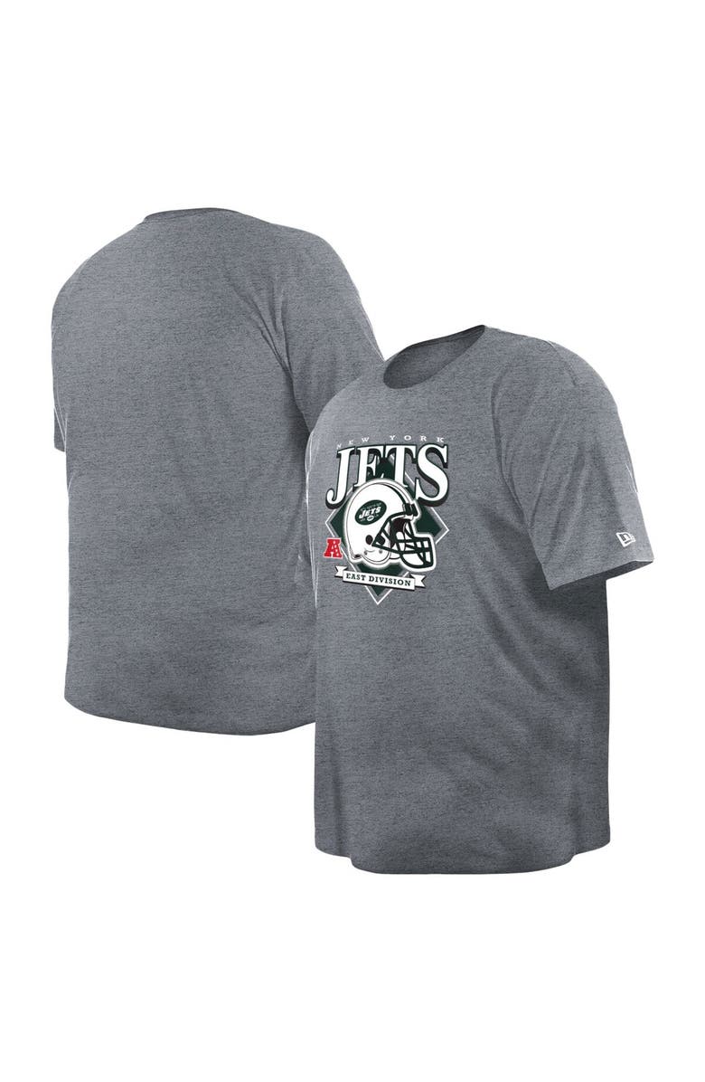 New Era Men's New Era Gray New York Jets Big & Tall Helmet Historic Mark T-Shirt, Main, color, 
