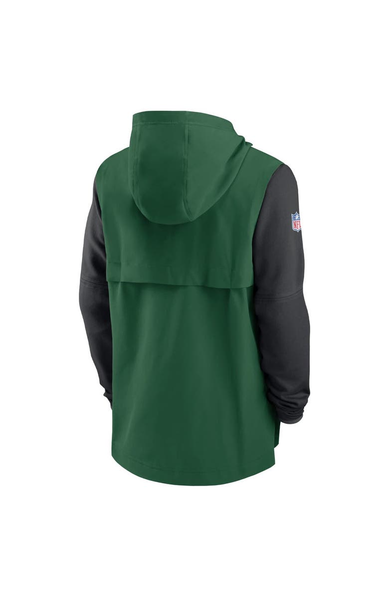 Nike Men's Nike Green/Black New York Jets Sideline Player Quarter-Zip Hoodie, Alternate, color, 