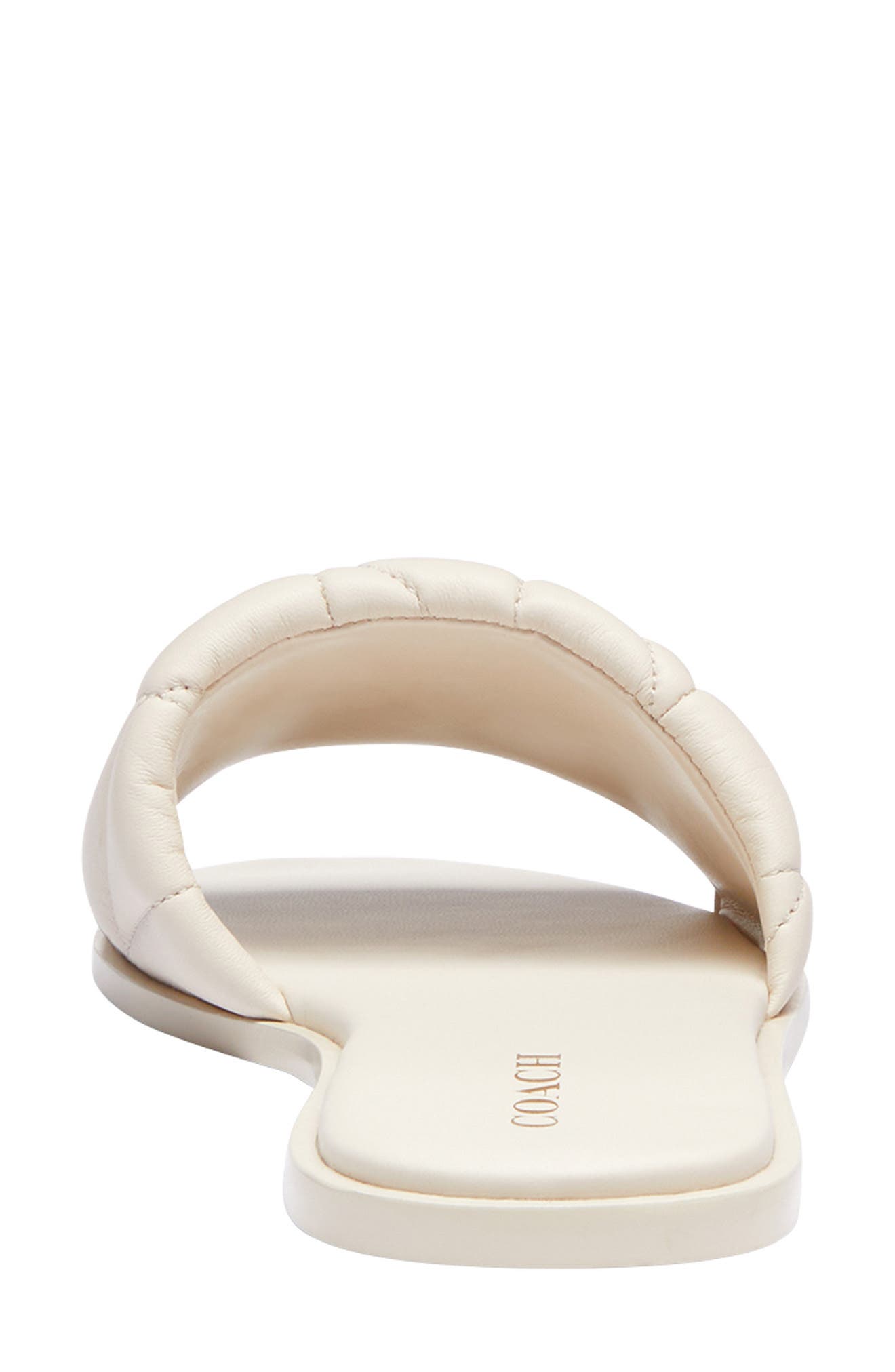 COACH Holly Quilted Slide Sandal, Alternate, color, Chalk