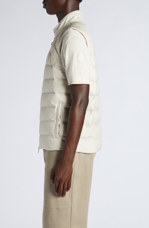 Shop Moncler Down Vest In Light Beige