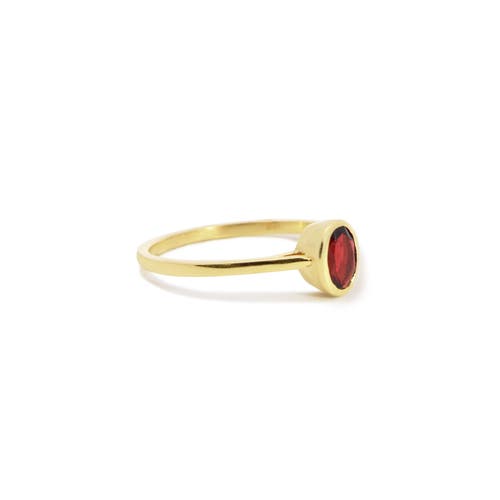 The Lovery Fine Jewelry Oval Garnet Bezel Ring In Burgundy