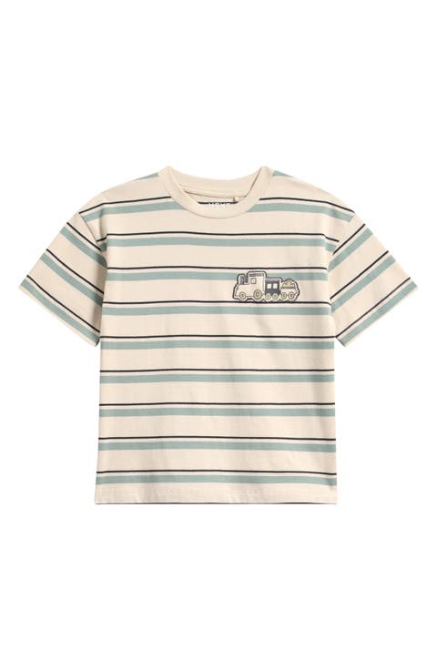 Kids' Train Patch Stripe T-Shirt (Toddler & Little Kid)