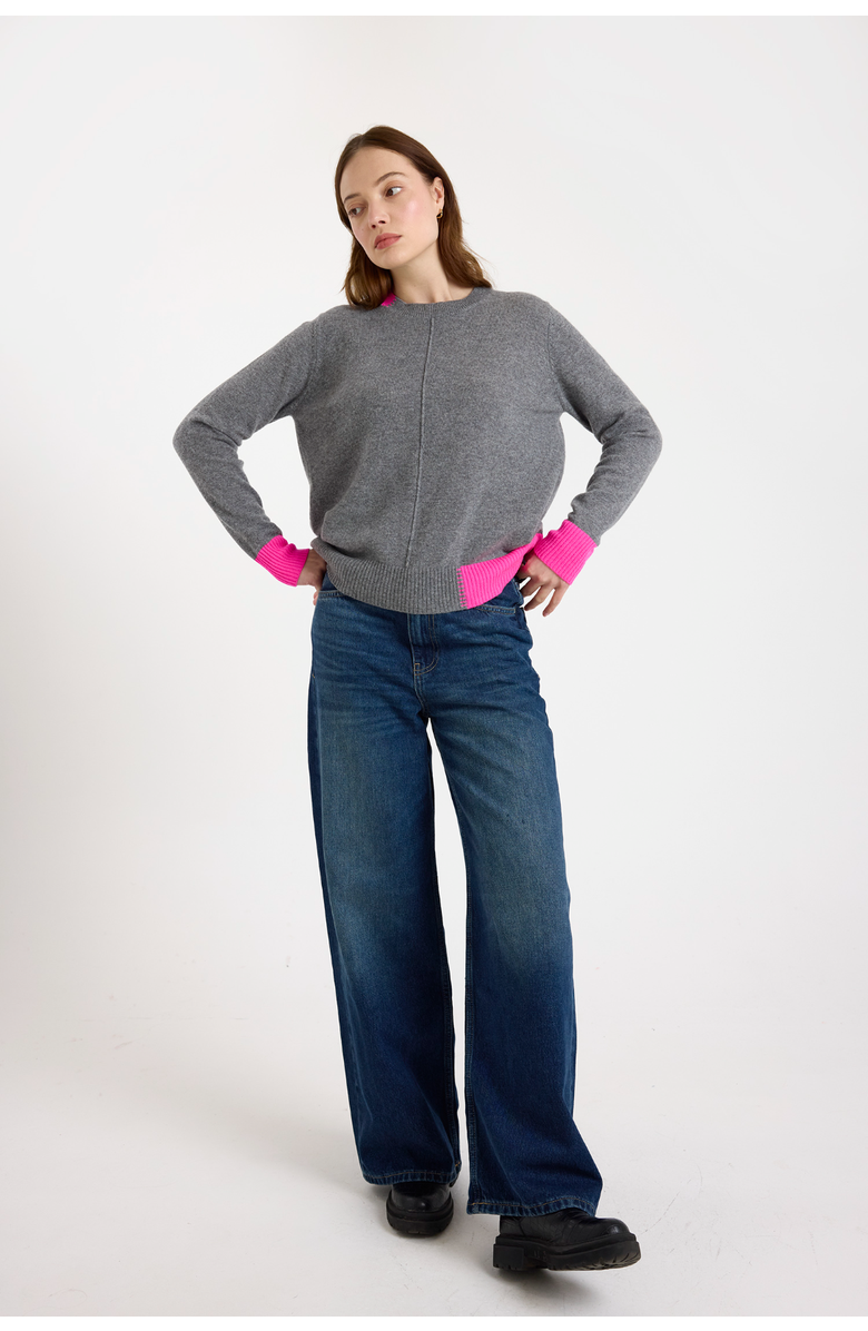 Brodie Pure Cashmere Maya Crew Neck 100% Cashmere Sweater, Alternate, color, Mid Grey