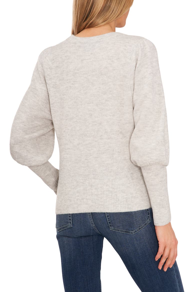 Juliet Sleeve Crewneck Sweater, Alternate, color, SILVER HEATHER