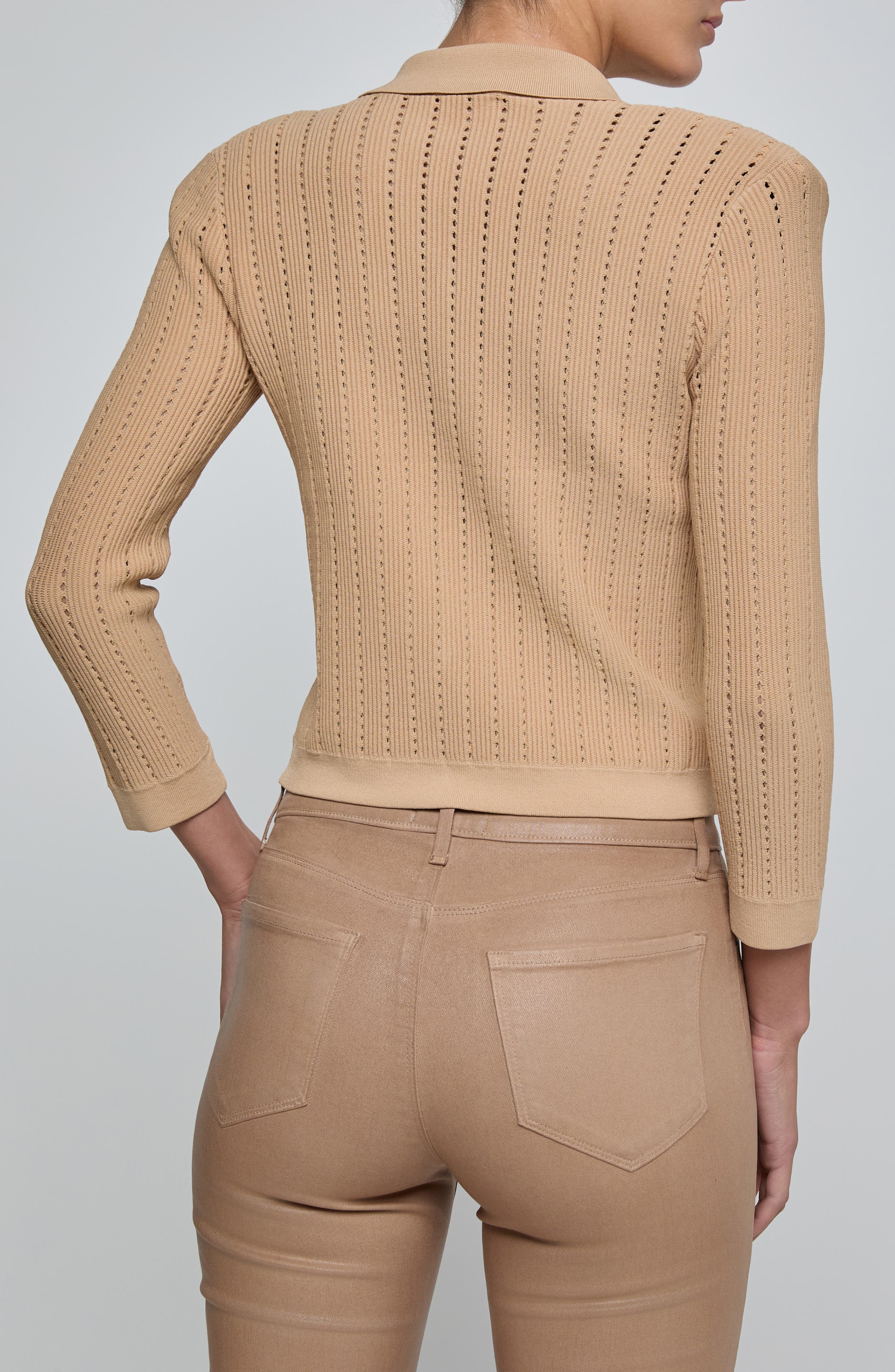 Risa Snap Front Pointelle Knit Cardigan - image 2