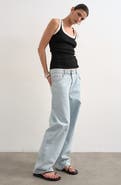 Topshop Scoop Neck Stretch Cotton Rib Tank