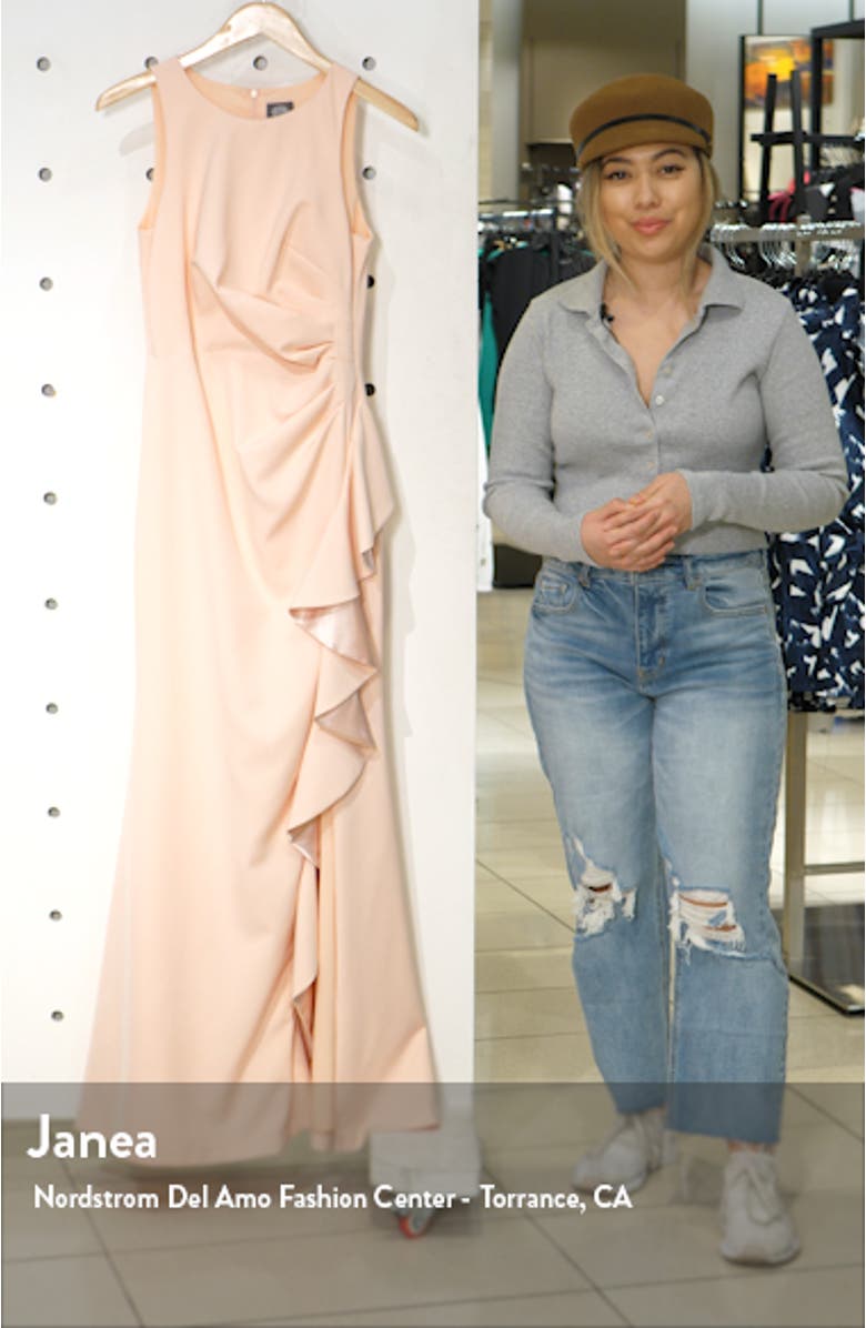 Ruffle Slit Trumpet Gown, sales video thumbnail