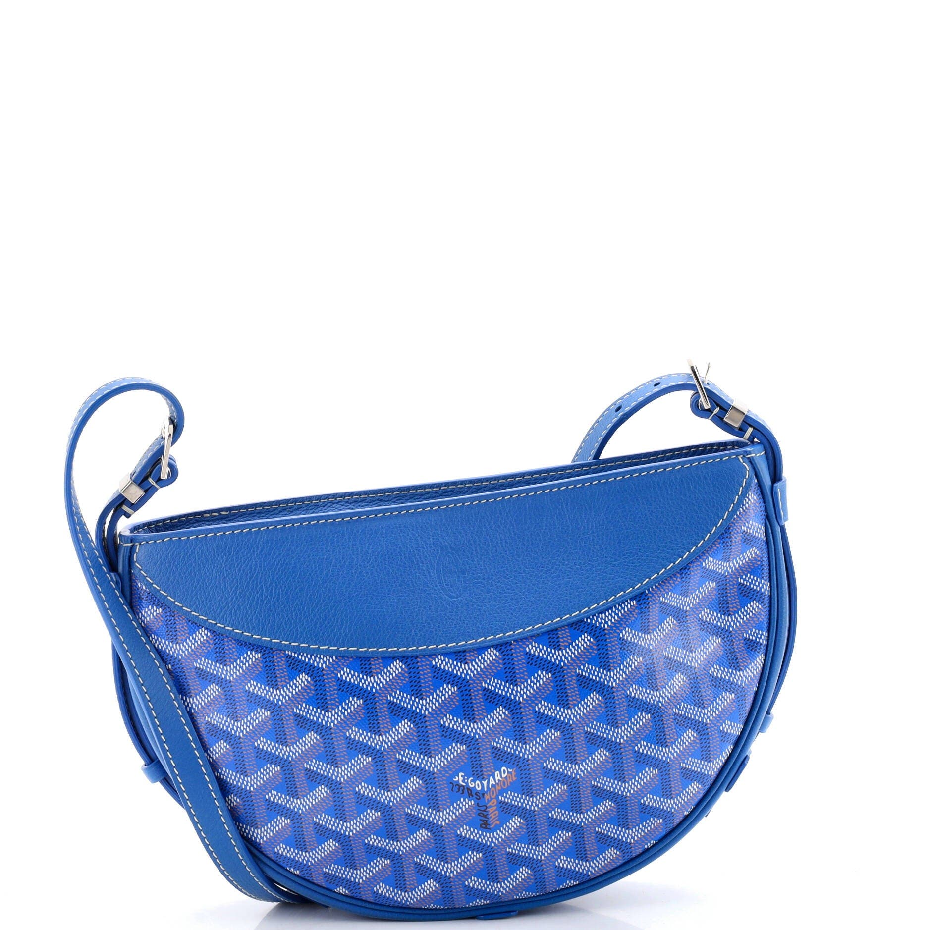 Hirondelle Shoulder Bag Coated Canvas and Leather, Main, color, Blue