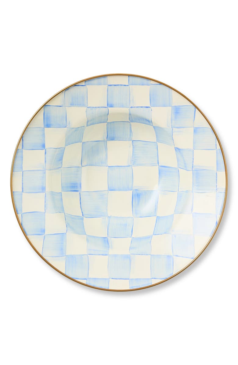 MACKENZIE CHILDS Sky Check Enamel Serving Bowl, Alternate, color, Sky Check