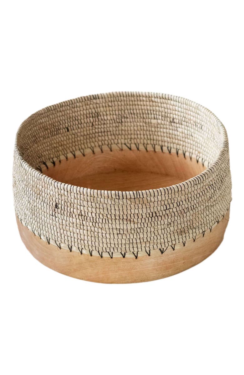 indego africa Copabu Wooden + Woven Tray, Main, color, 