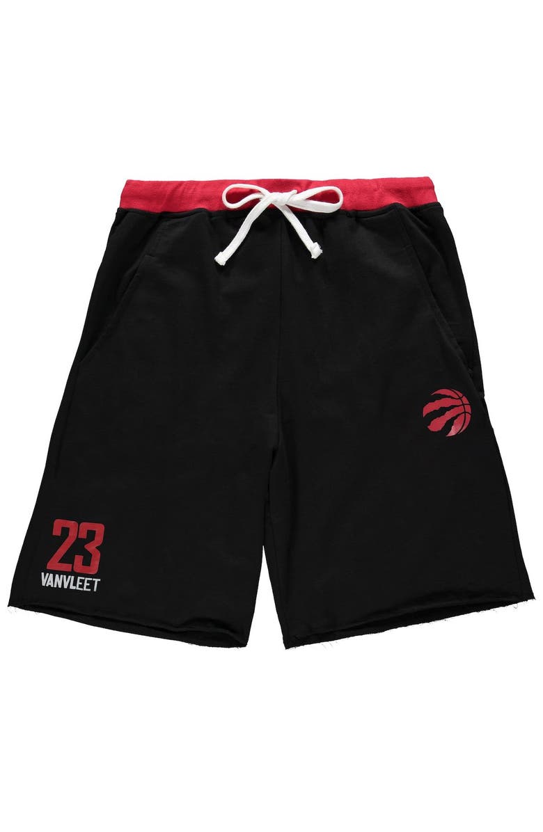 PROFILE Men's Fred VanVleet Black/Red Toronto Raptors Big & Tall French Terry Name & Number Shorts, Alternate, color,