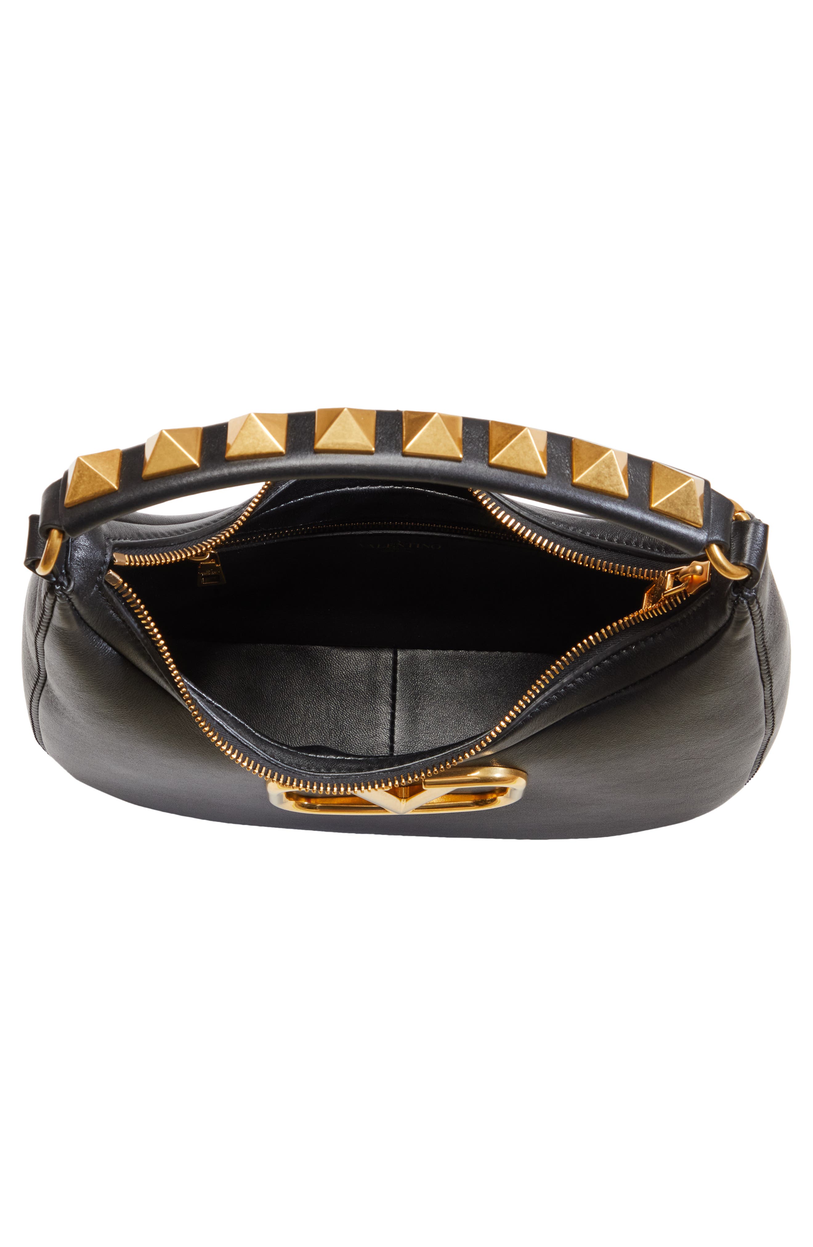 Valentino Garavani Small Stud Sign VLOGO Leather Hobo Bag, Alternate, color, 