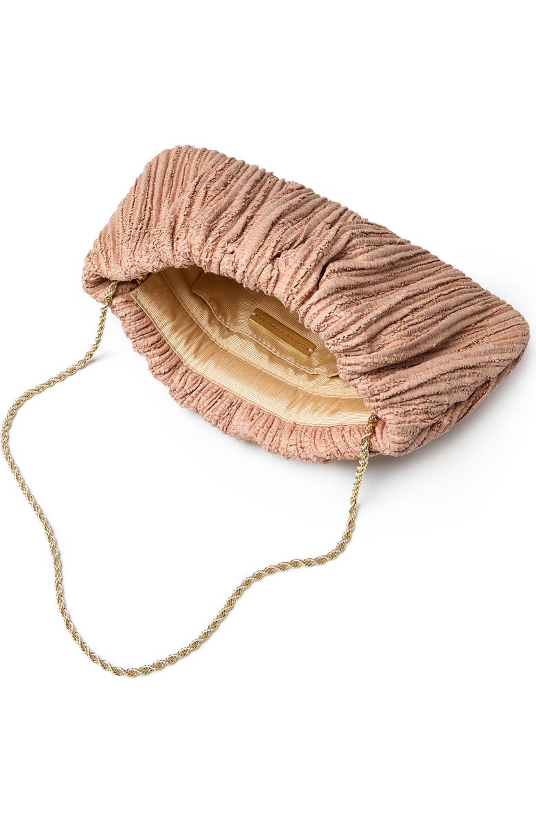 Loeffler Randall Brit Pleated Raffia Clutch, Alternate, color, Blush