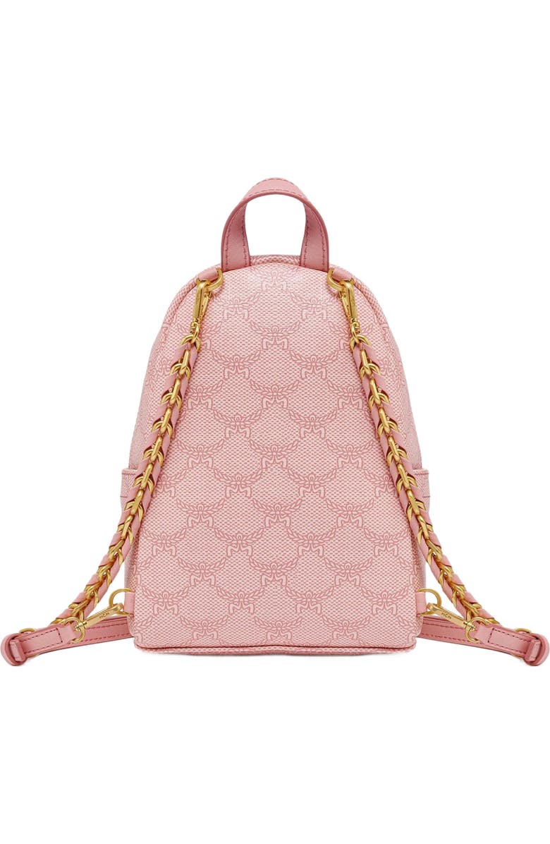MCM Stark Bebe Boo Backpack in Lauretos, Alternate, color, Silver Pink