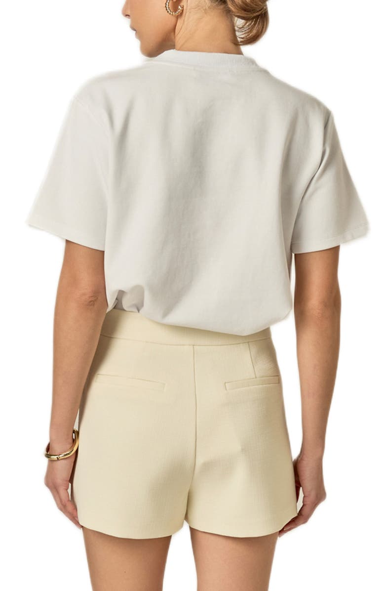 English Factory Faux Pearl Seashell Appliqué T-Shirt, Alternate, color, White