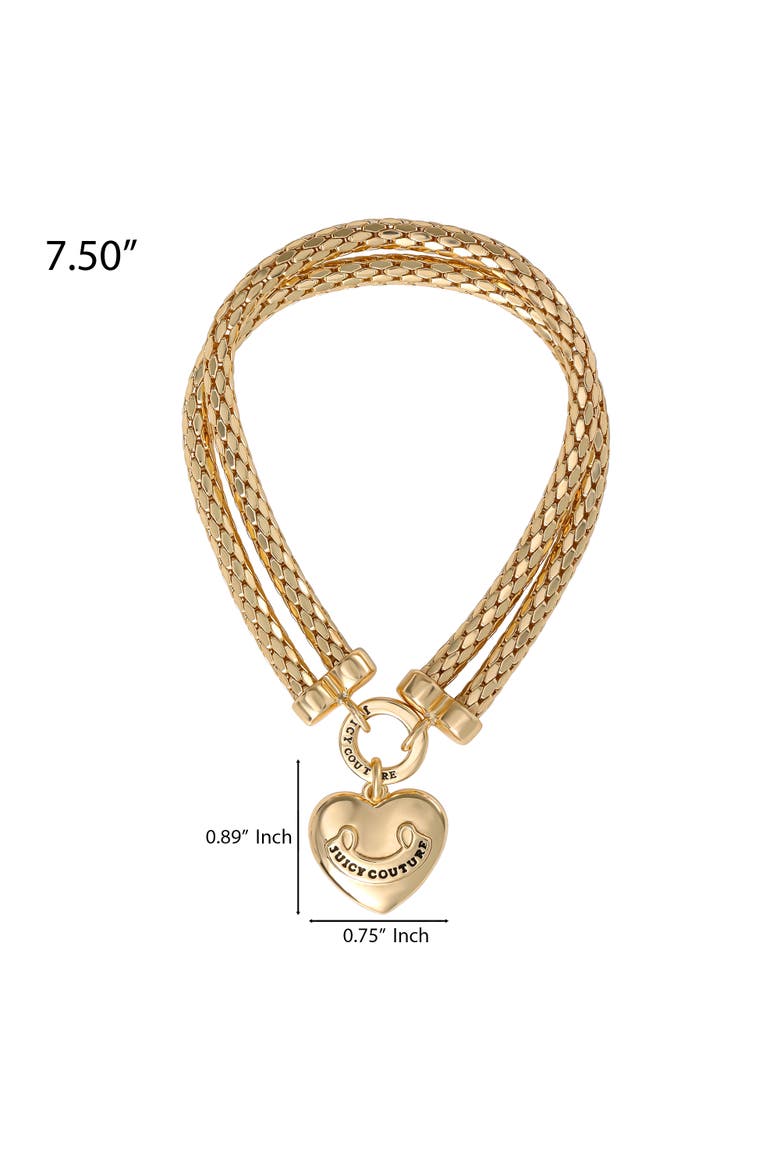 Layered Heart Bracelet, Gold Tone, Alternate, color, Gold Tone