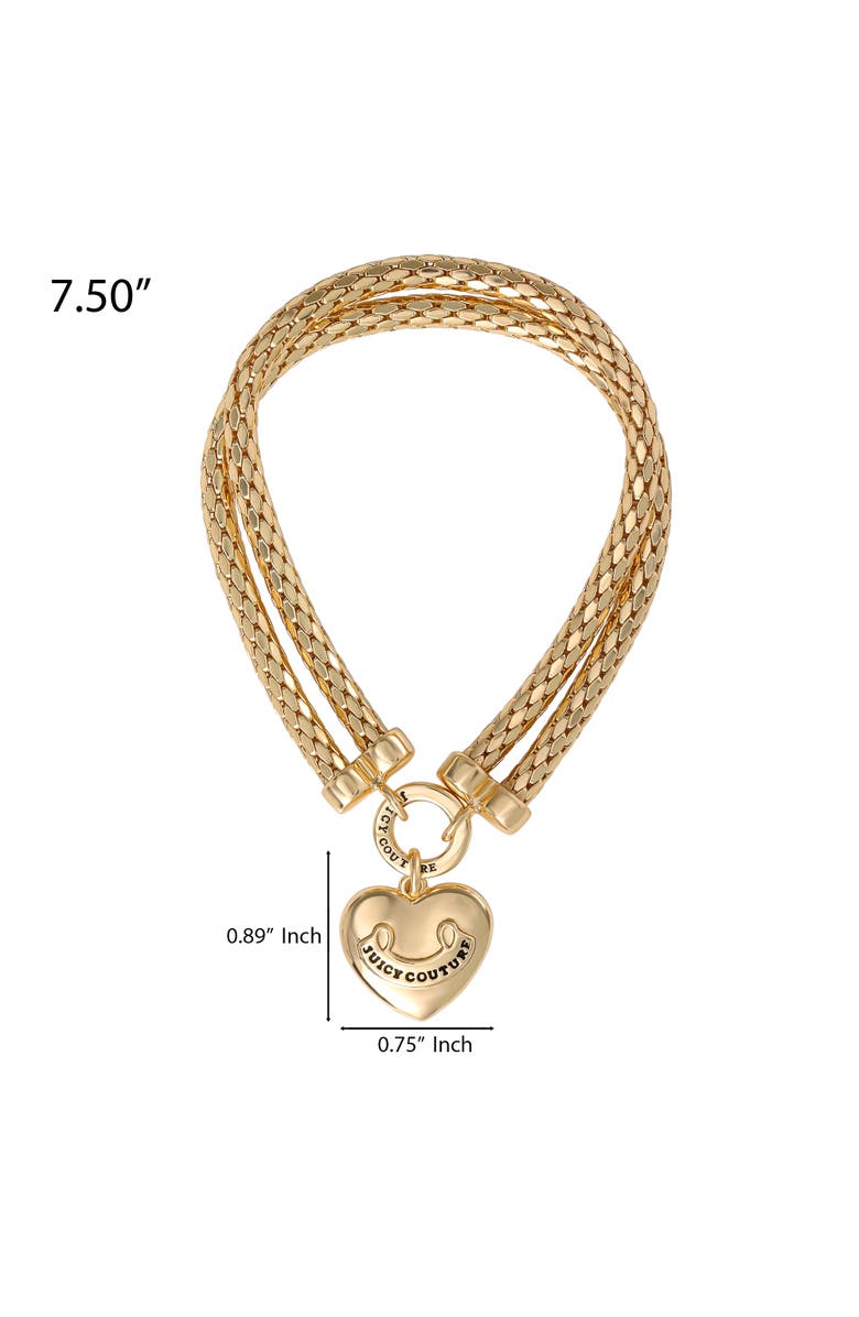 Juicy Couture Layered Heart Bracelet, Gold Tone, Alternate, color, Gold Tone