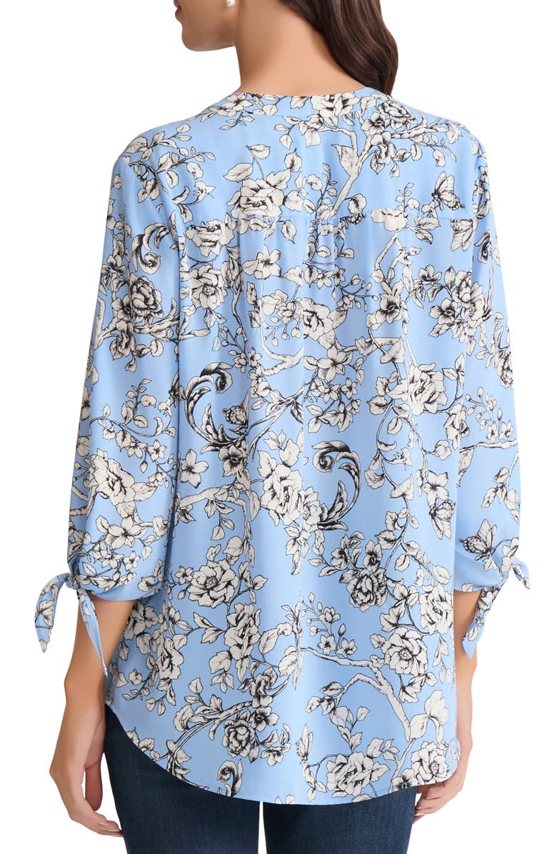 Jones New York Tie Sleeve Top, Alternate, color, Chinz Blue Multi