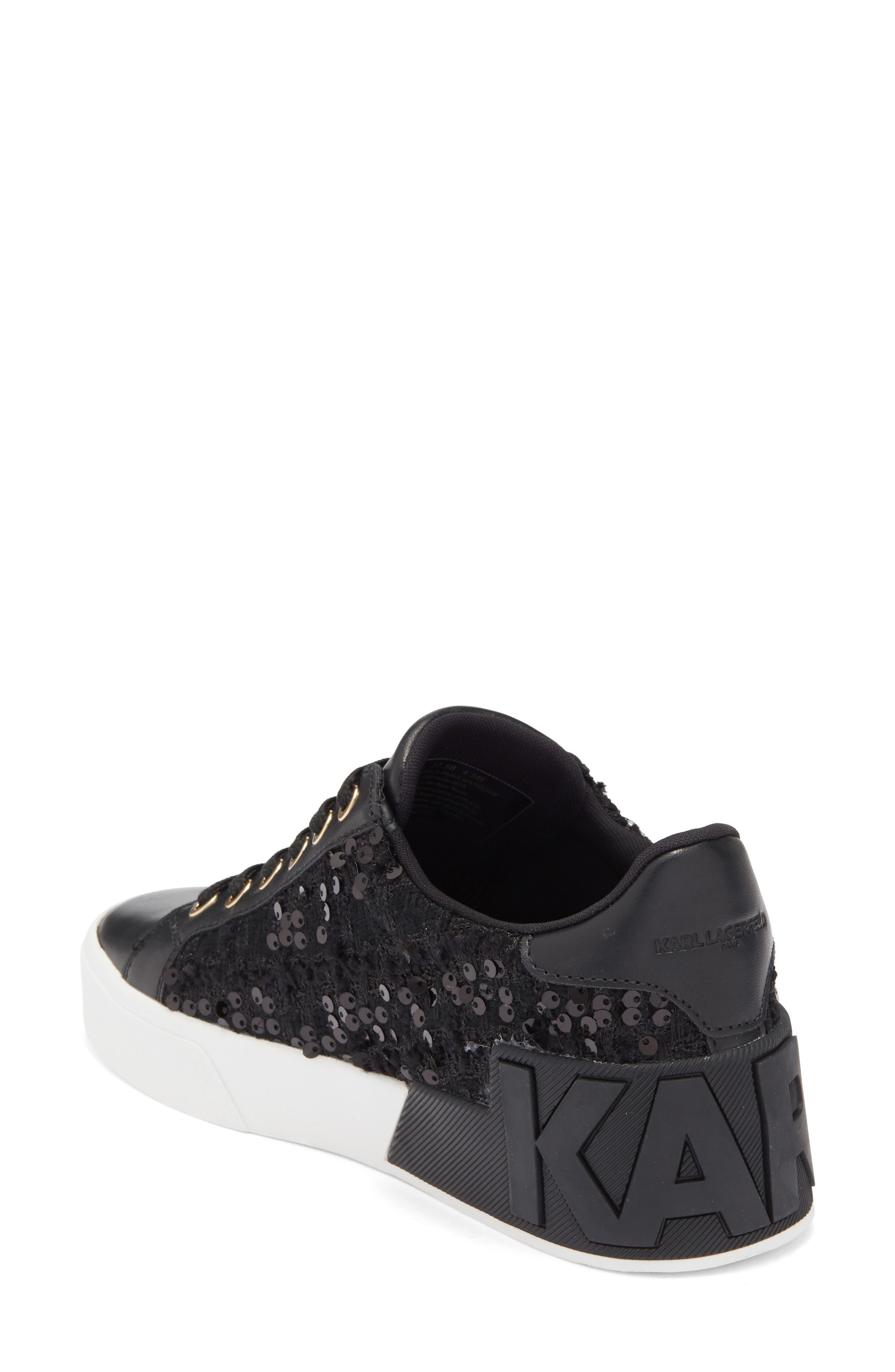 KARL LAGERFELD PARIS Marquise Low Top Sneaker, Alternate, color, Black
