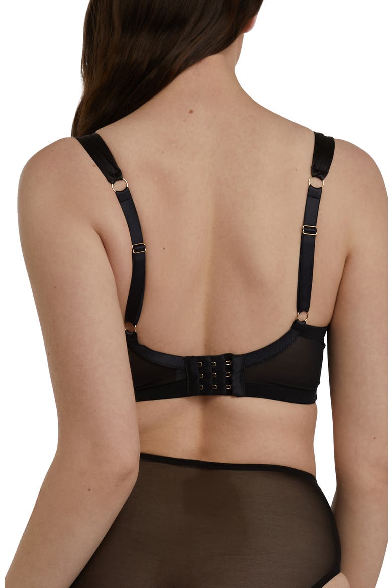 Wren Black Lace Satin Underwire Demi Bra, Alternate, color, BLACK
