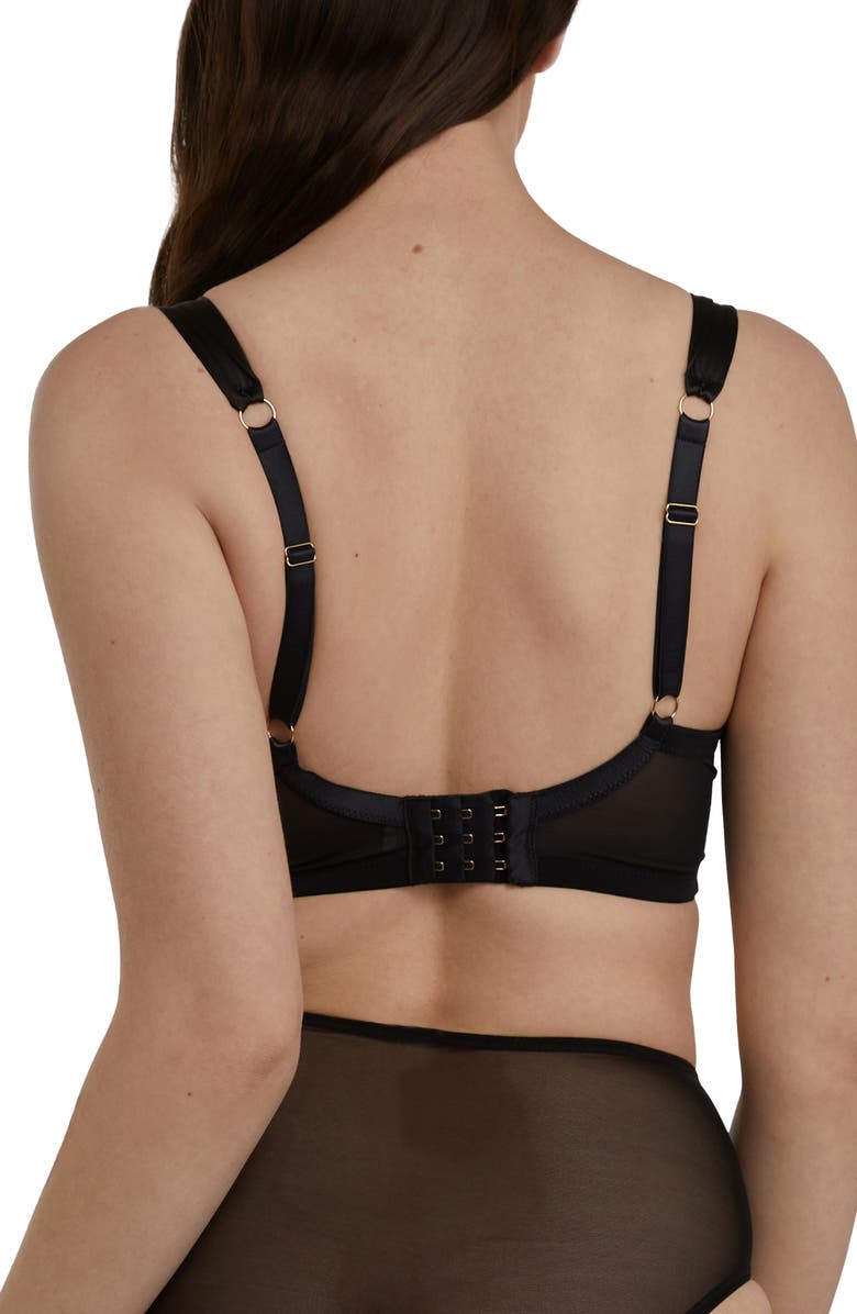 Playful Promises Wren Black Lace Satin Underwire Demi Bra, Alternate, color,