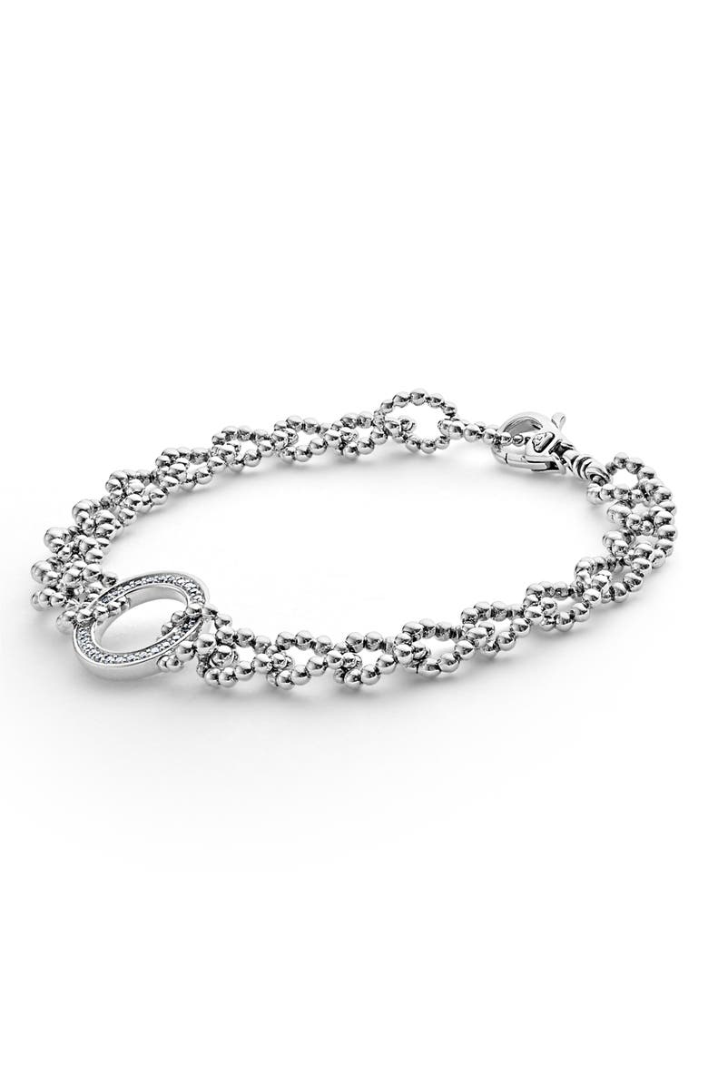LAGOS Caviar Spark Diamond Bracelet, Alternate, color, Silver Diamond