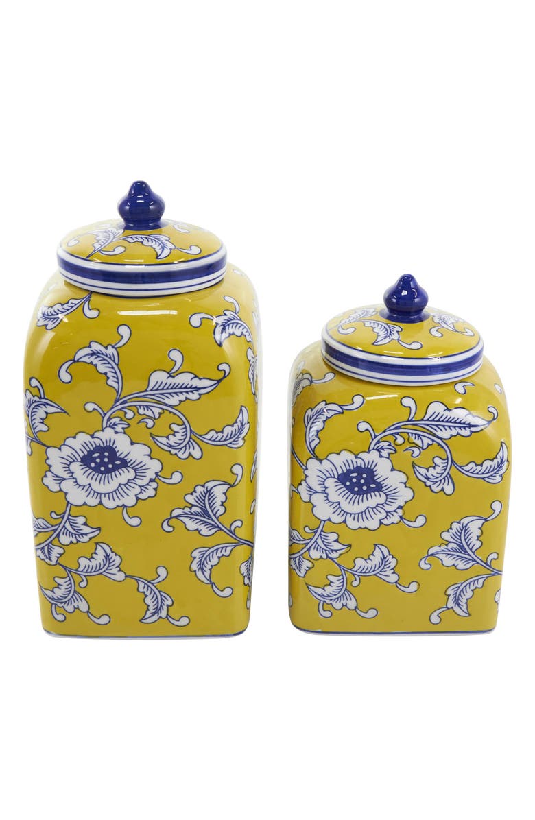 WILLOW ROW Eclectic Stoneware Set of 2 Containers, Main, color, 