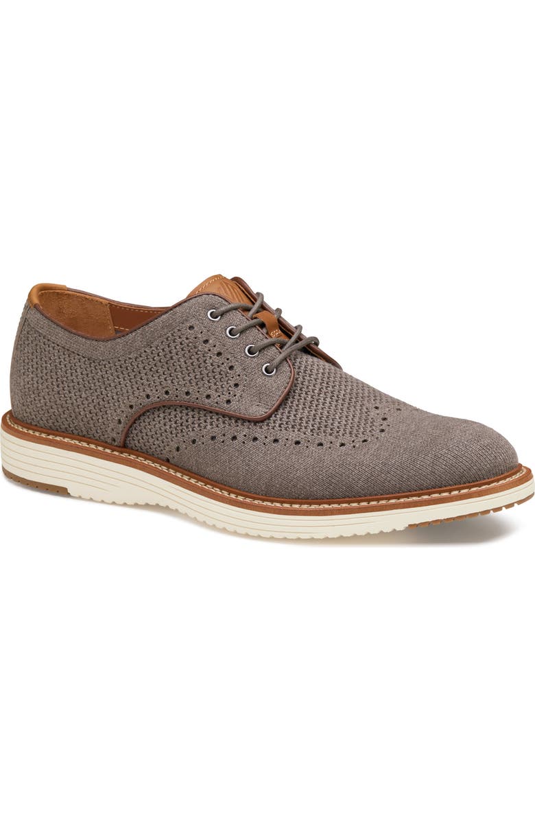 Johnston & Murphy Upton Knit Wingtip, Main, color, Gray