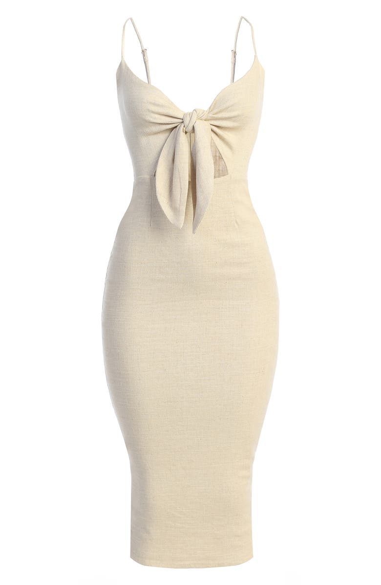 JLUXLABEL Front Tie Midi Dress, Alternate, color,
