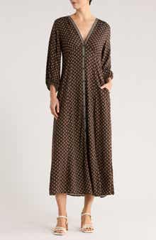 MAX STUDIO Three-Quarter Sleeve Maxi Dress