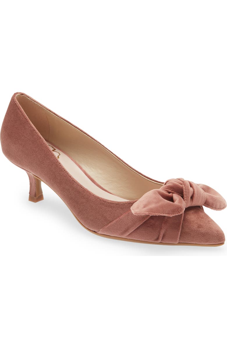 Ted Baker London Porline Bow Pointed Toe Velvet Pump, Main, color,