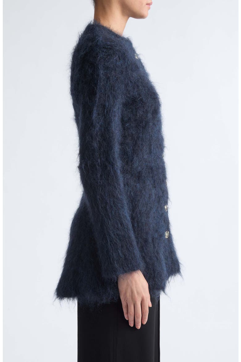 Aniza Brushed Mohair Blend Cardigan, Alternate, color, NAVY/ BLACK