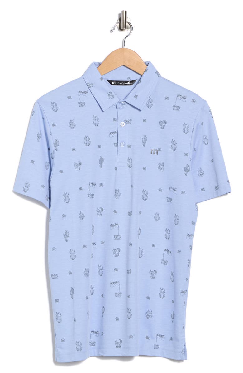 TravisMathew Panning For Gold Knit Polo, Alternate, color, Heather Kentucky Blue