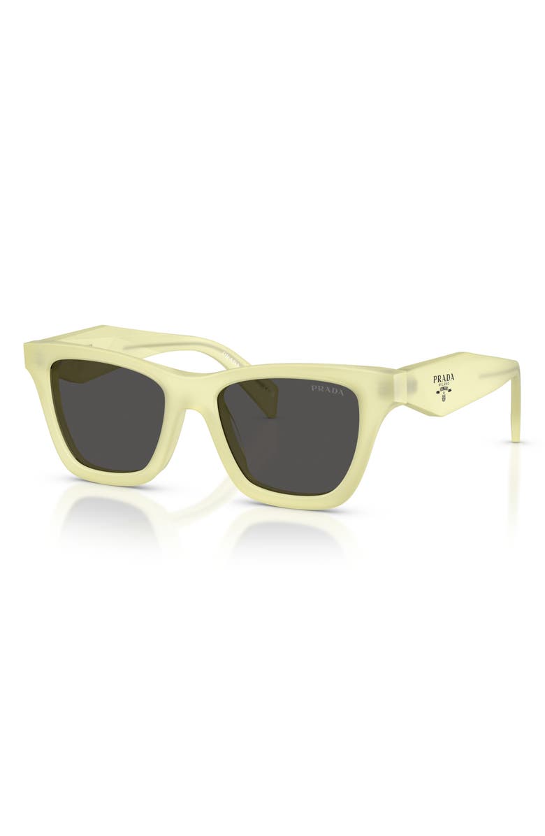 Prada 51mm Butterfly Sunglasses, Alternate, color, Frosted Vanilla / Dark Grey
