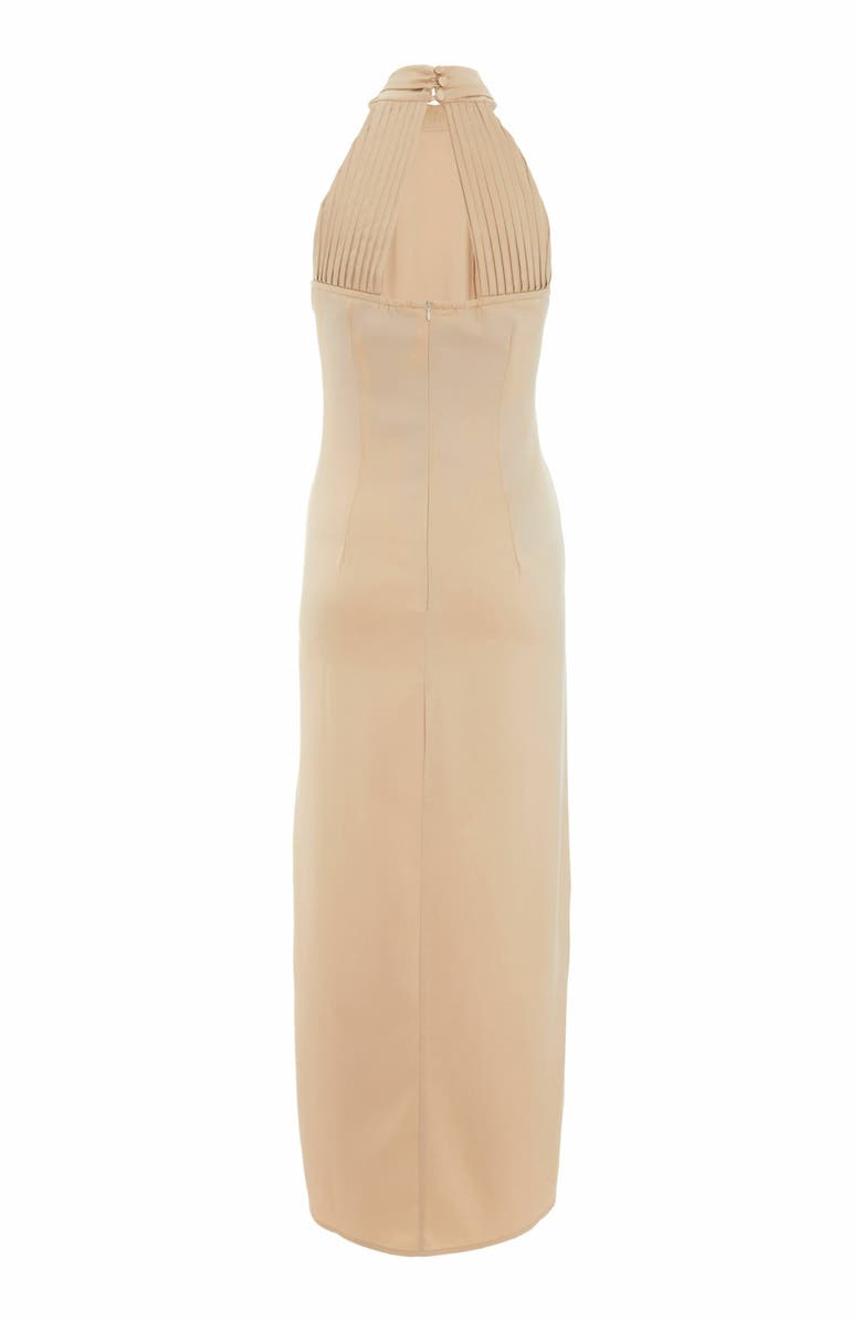 QUIZ Satin Halter Neckline Midi Dress, Alternate, color, 