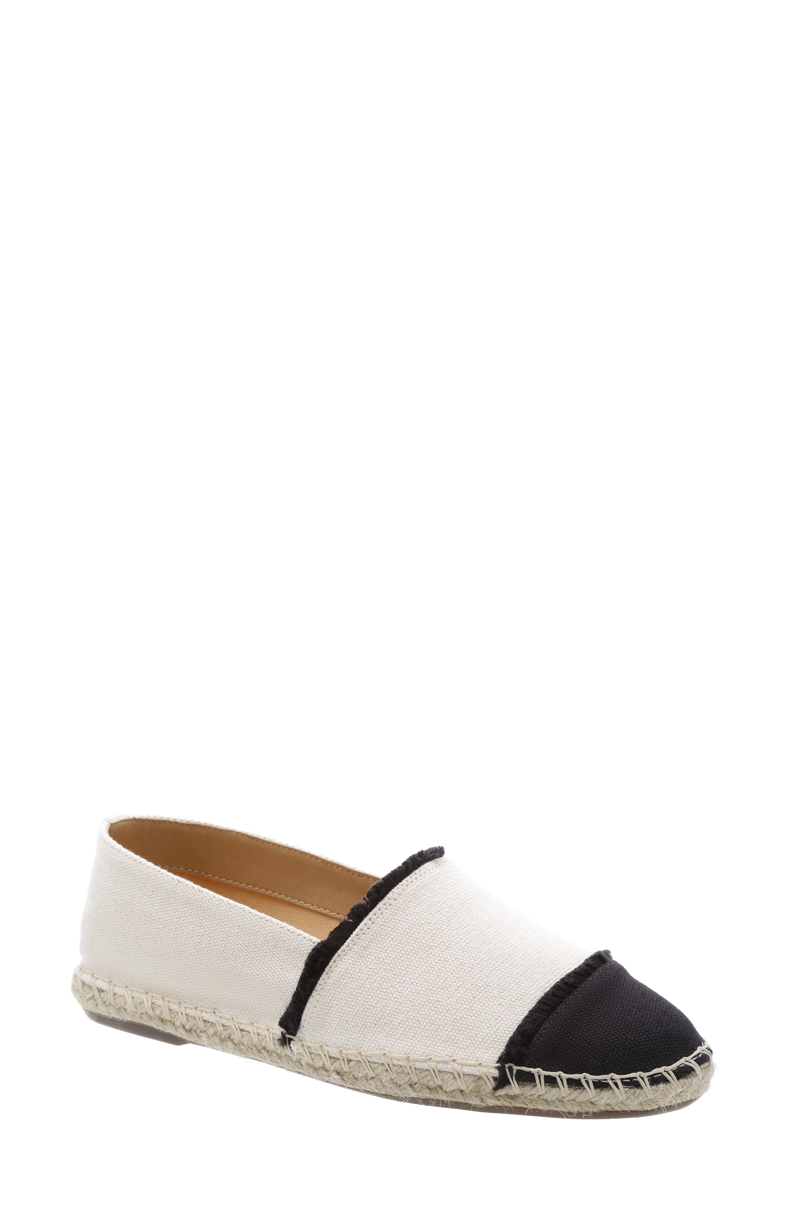 Ohanna Espadrille Flat, Main, color, BLACK/ NATURAL CANVAS