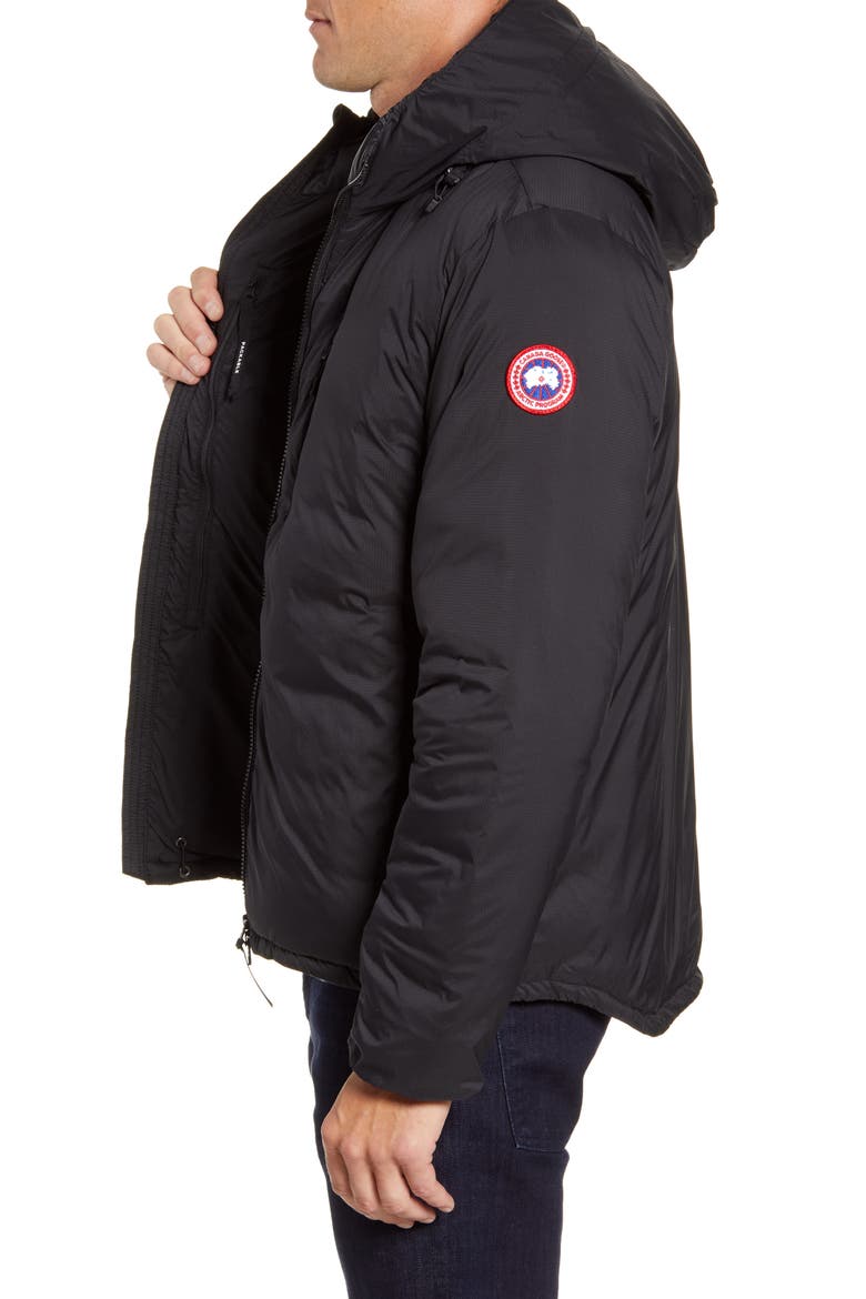 Lodge Packable Windproof 750 Fill Power Down Hooded Jacket, Alternate, color, BLACK